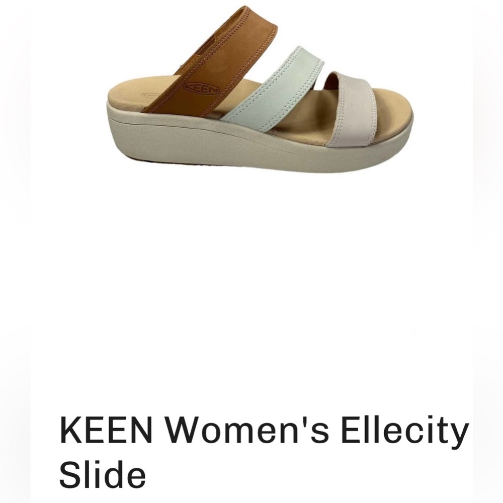 Keen Ellecity Wedge Slide Sandals Natural Aqua - Picture 6 of 6
